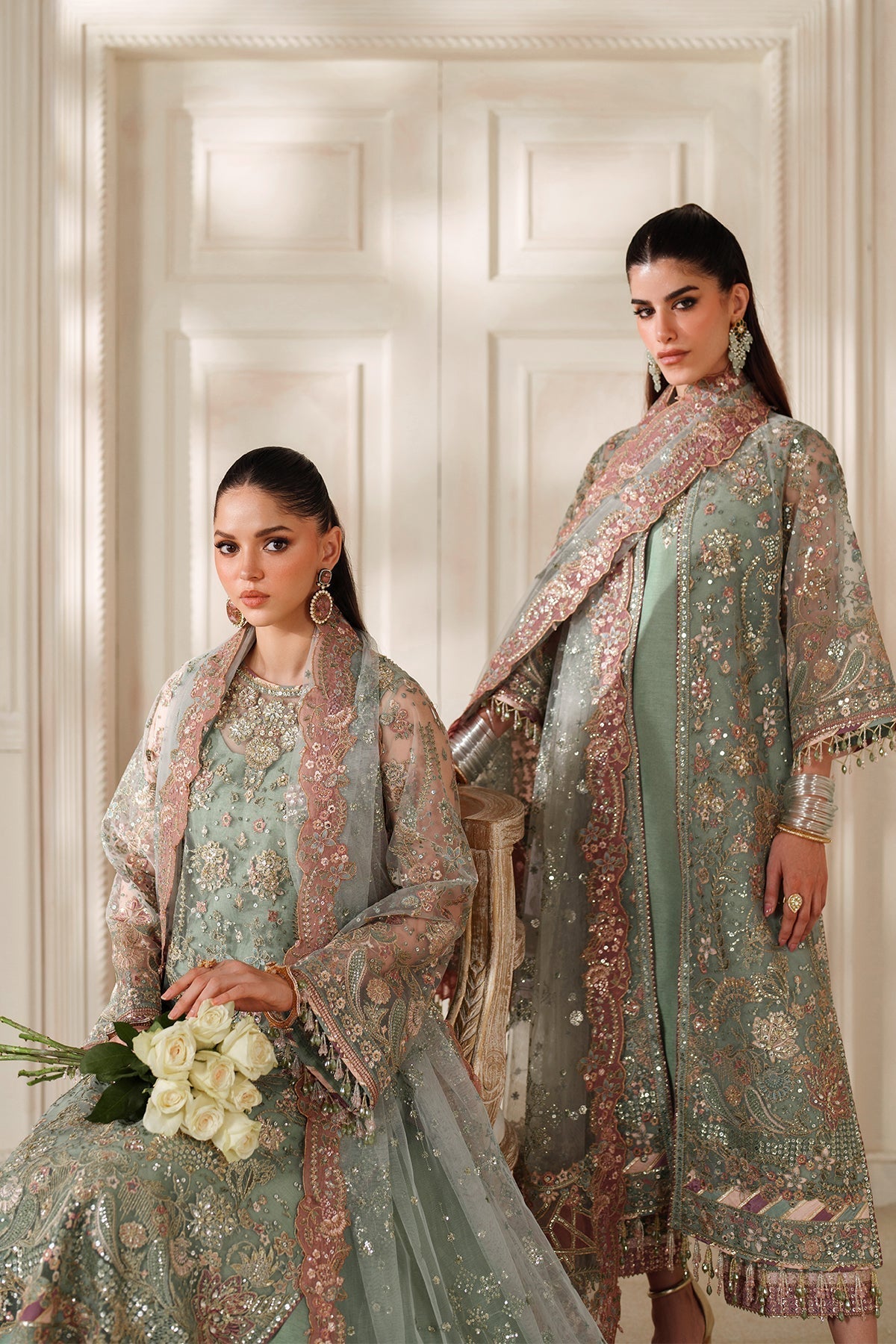 EMBROIDERED NET CH14-06 UNSTITCHED