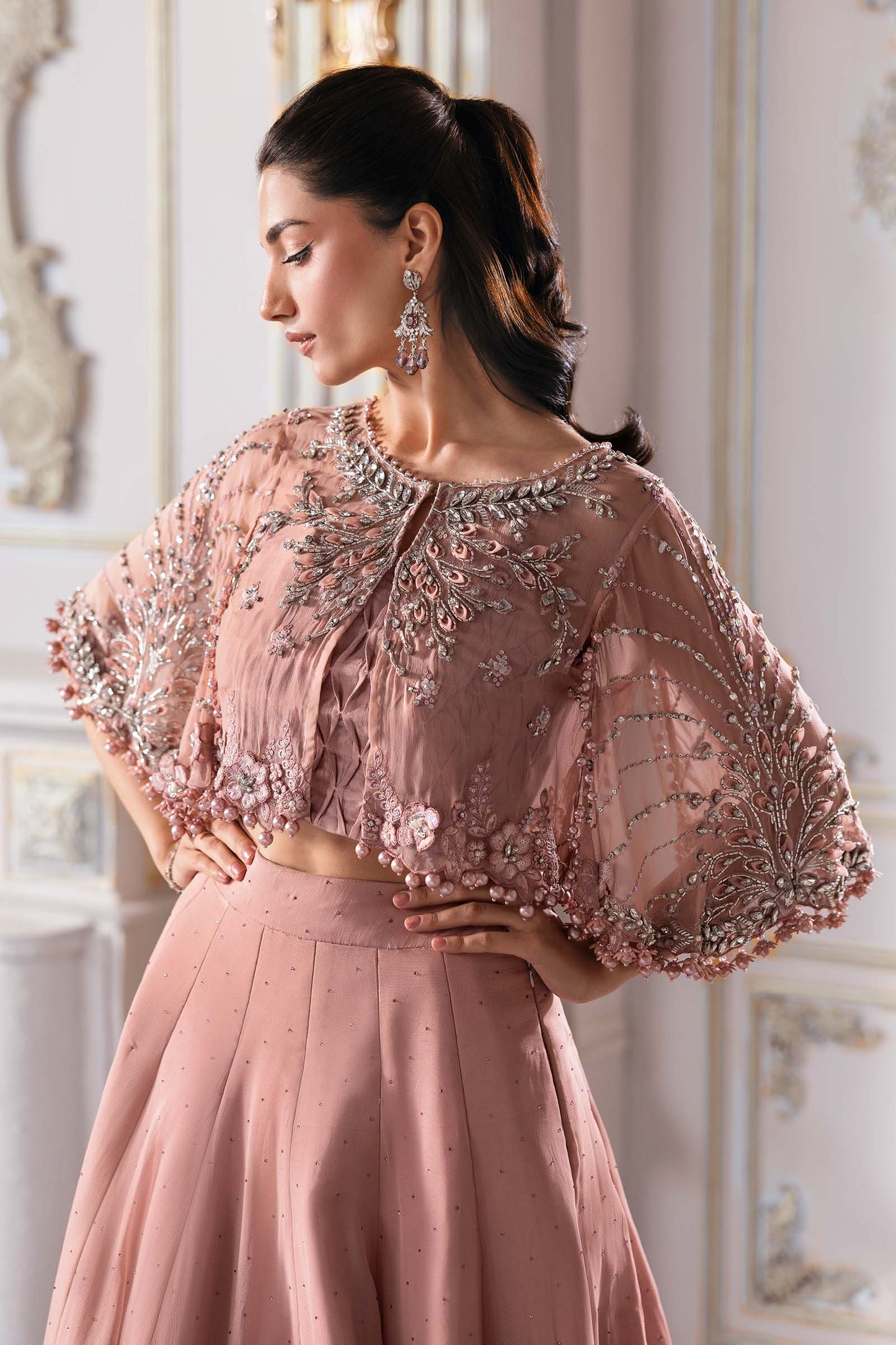 Unstitched Embroidered Chiffon Saree | BD-3001