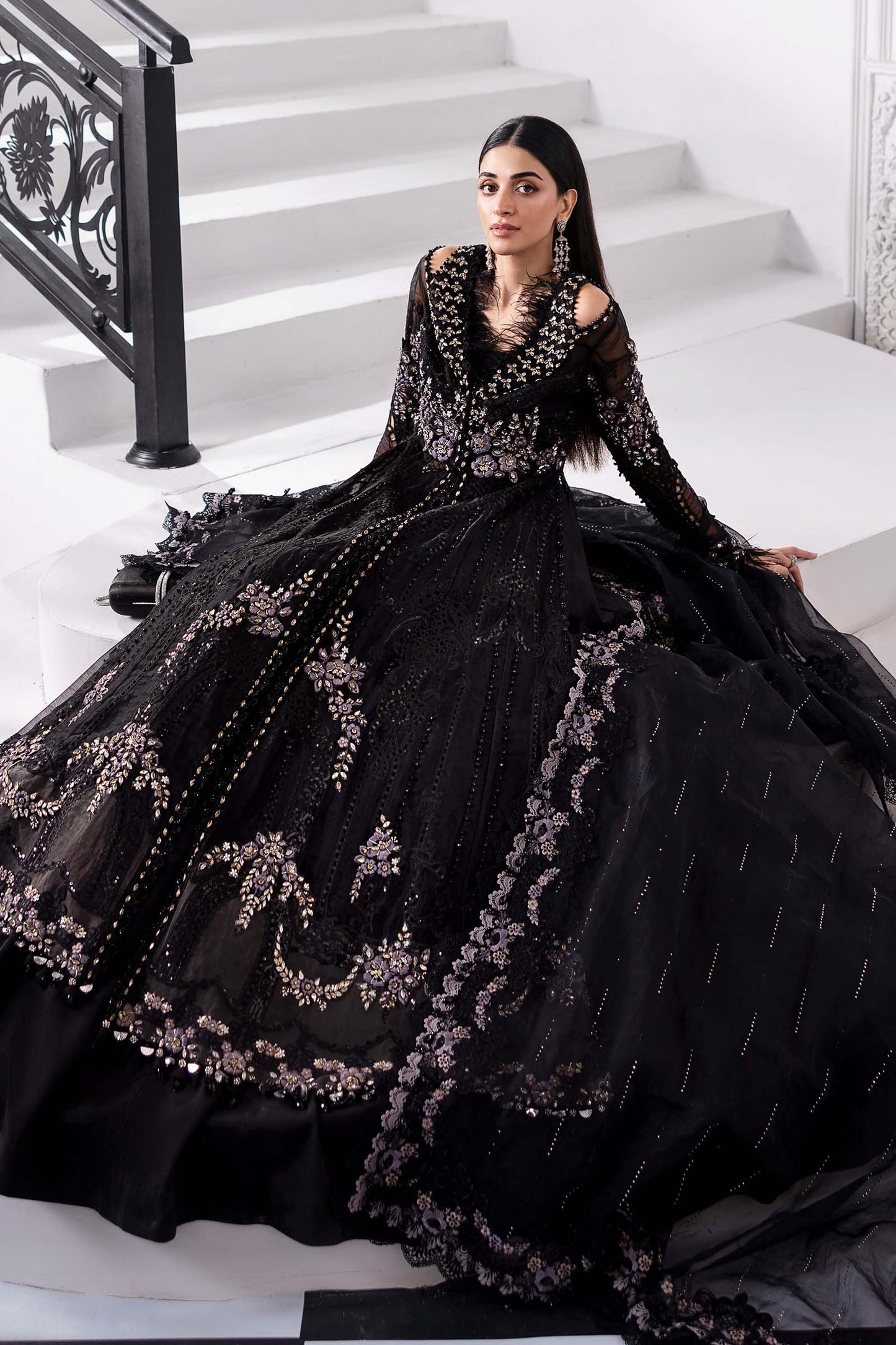3 Piece Unstitched Embroidered Organza Suit | BD-3004