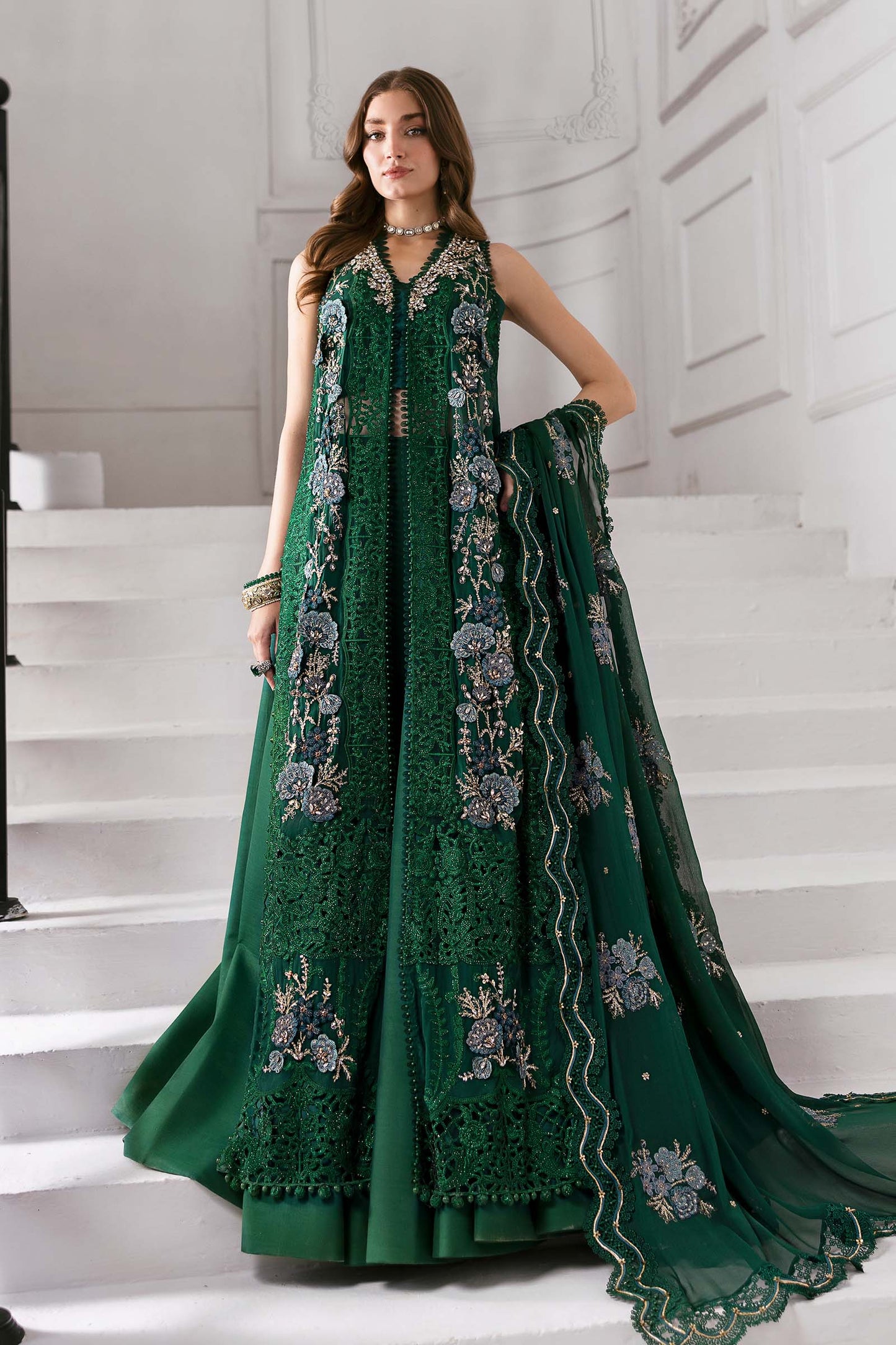 3 Piece Unstitched Embroidered Chiffon Suit | BD-3008